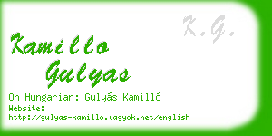 kamillo gulyas business card