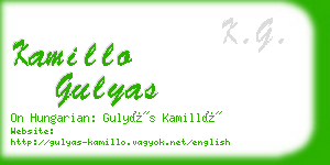 kamillo gulyas business card